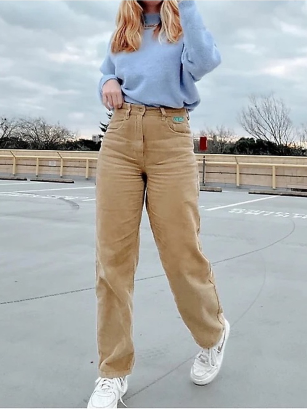 Empyre Tori 90s Corduroy Skate Pants Sz 4 Khaki Tan